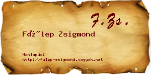Fülep Zsigmond névjegykártya